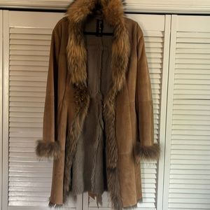 Beautiful suede and fur coat